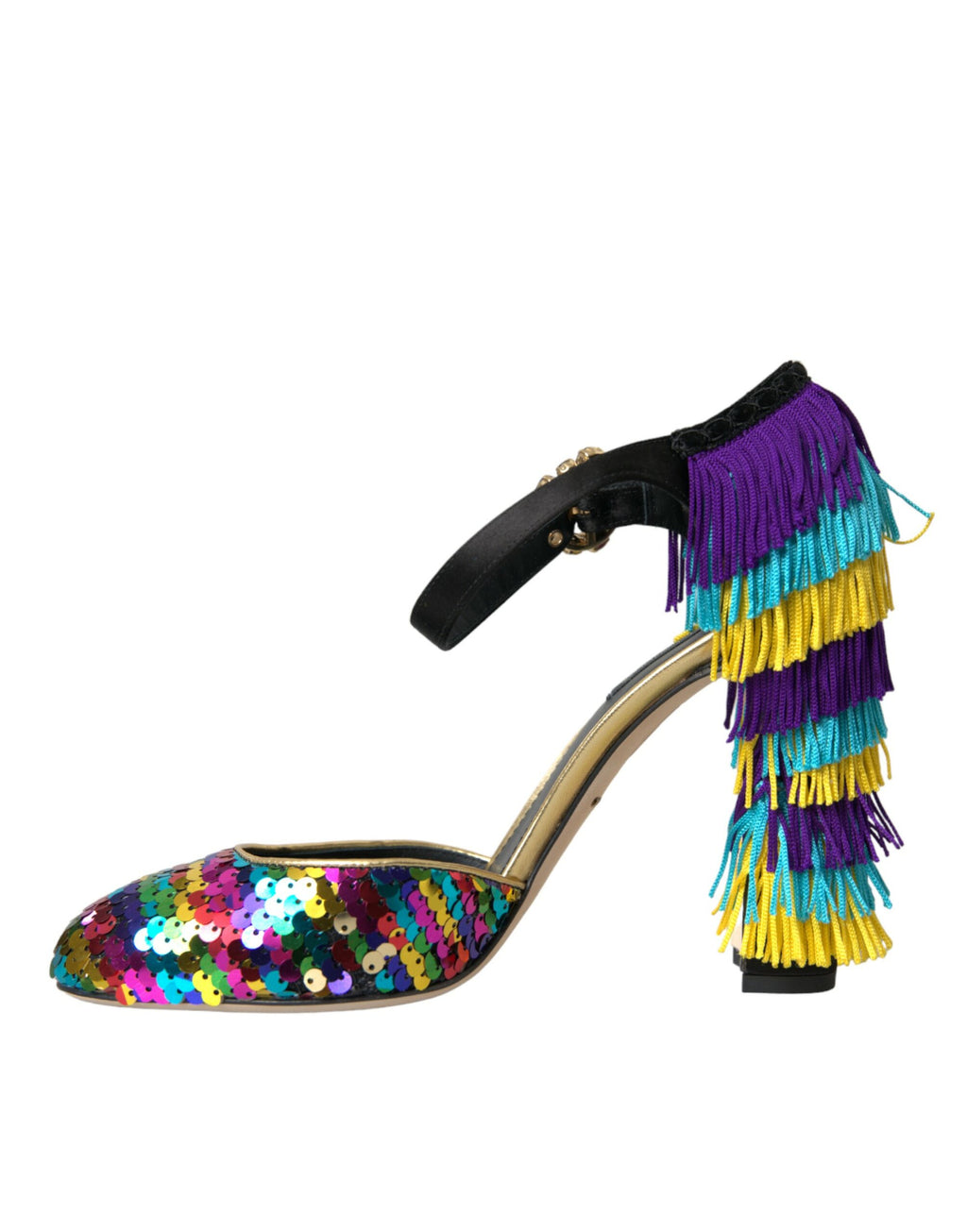 Mehrfarbige Pailletten-Kristall-Mary-Jane-Schuhe