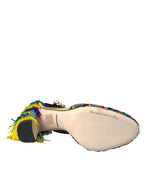 Mehrfarbige Pailletten-Kristall-Mary-Jane-Schuhe