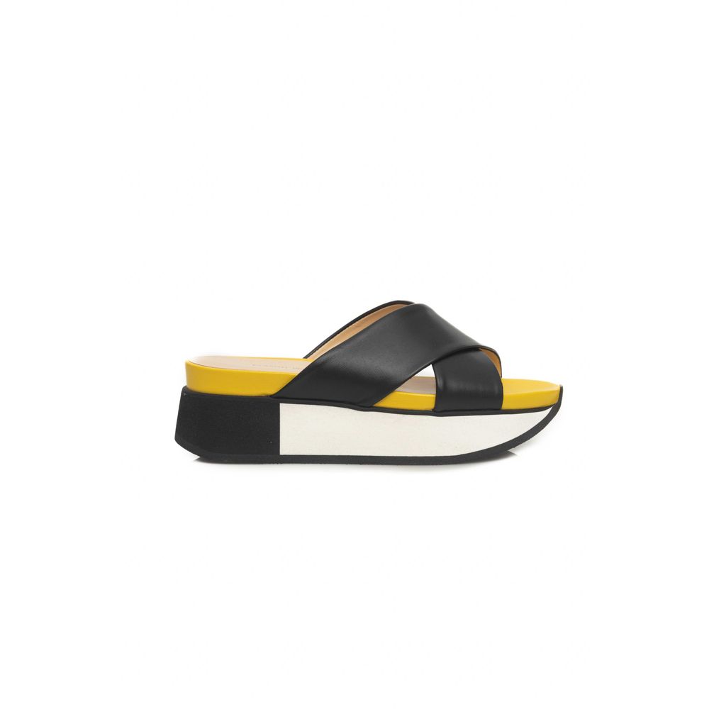Damen-Sandalette aus schwarzem Kalbsleder