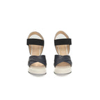 Damen-Sandale aus blauem Kalbsleder