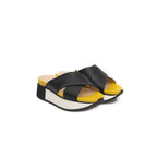 Damen-Sandalette aus schwarzem Kalbsleder