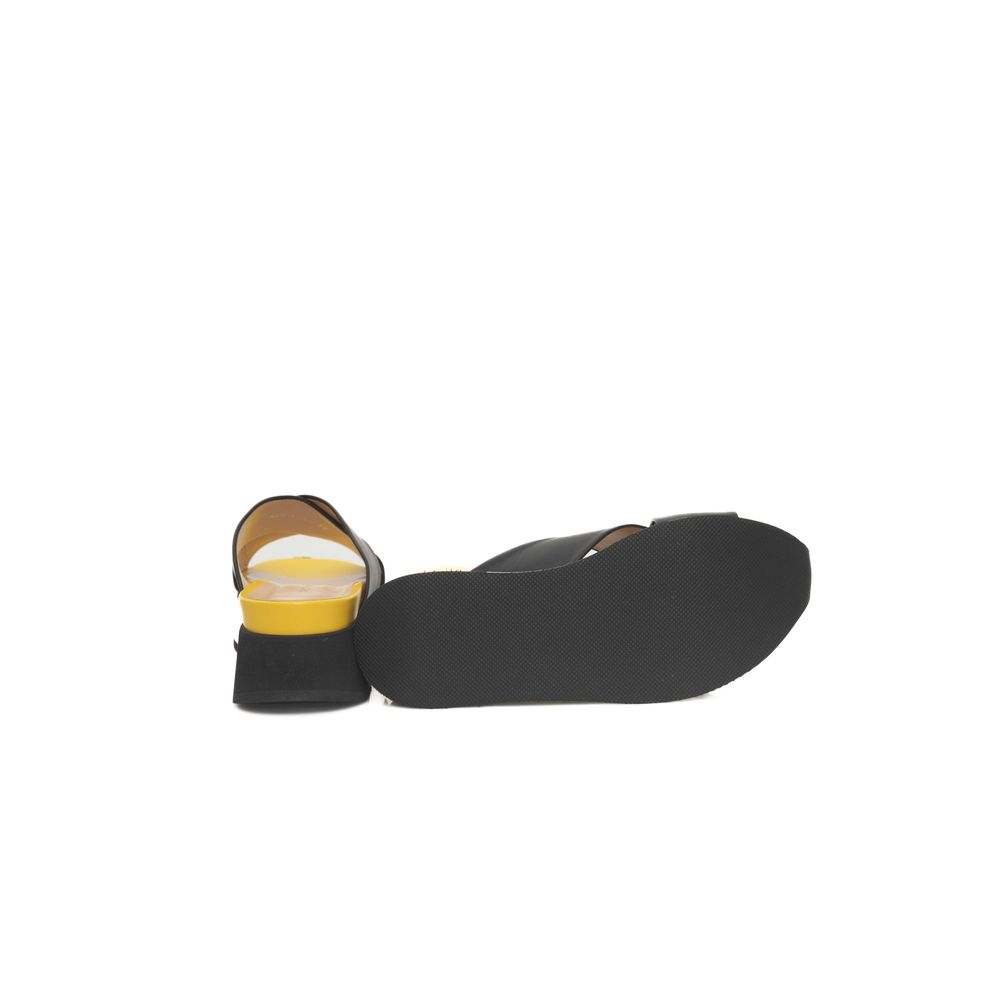 Damen-Sandalette aus schwarzem Kalbsleder