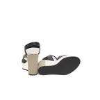 Damen-Sandale aus blauem Kalbsleder