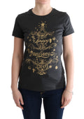 Graues Baumwoll-Motive-T-Shirt 2017
