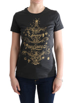 Graues Baumwoll-Motive-T-Shirt 2017