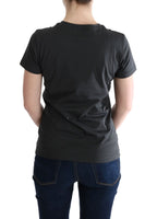 Graues Baumwoll-Motive-T-Shirt 2017