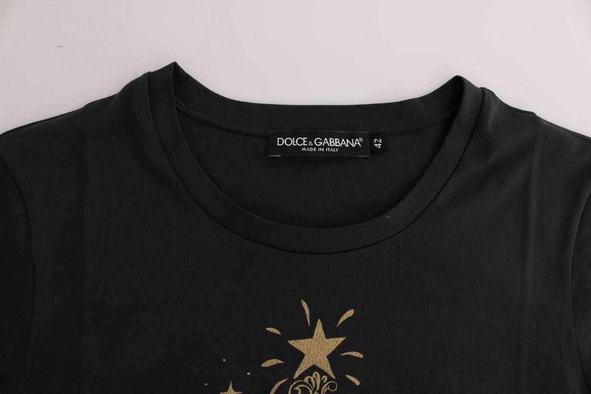 Graues Baumwoll-Motive-T-Shirt 2017