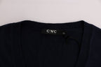 Blue V-neck Viscose Sweater