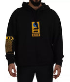 Hoodie aus schwarzer Baumwolle mit Logo