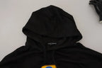 Hoodie aus schwarzer Baumwolle mit Logo