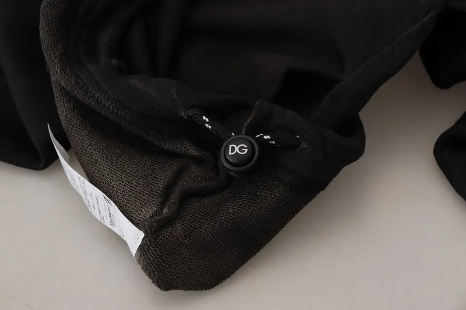 Hoodie aus schwarzer Baumwolle mit Logo