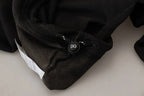 Hoodie aus schwarzer Baumwolle mit Logo