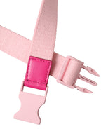 Damen-Gürtel aus rosa Canvas mit Stretch und Kunststoffschnalle