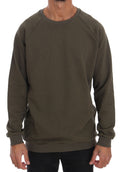 Grüner Rundhals-Pullover aus Baumwolle