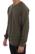 Grüner Rundhals-Pullover aus Baumwolle