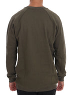 Grüner Rundhals-Pullover aus Baumwolle