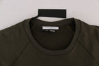 Grüner Rundhals-Pullover aus Baumwolle