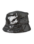 Cappello da pescatore da uomo in nylon con paillettes argento