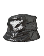 Cappello da pescatore da uomo in nylon con paillettes argento