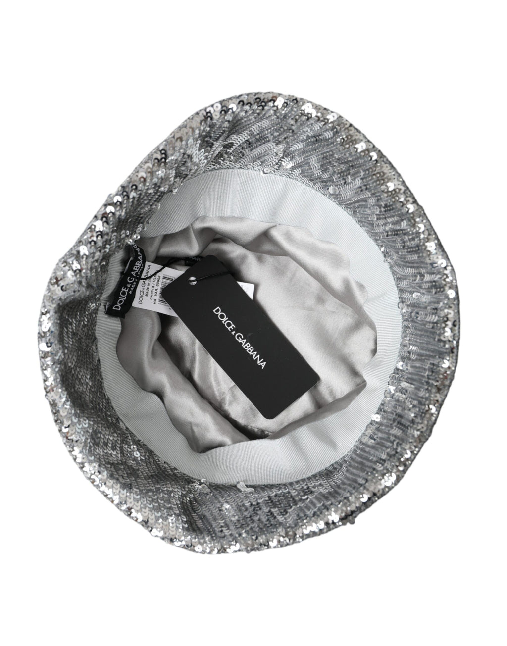 Cappello da pescatore da uomo in nylon con paillettes argento