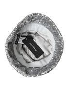 Cappello da pescatore da uomo in nylon con paillettes argento