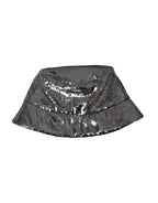 Cappello da pescatore da uomo in nylon con paillettes argento