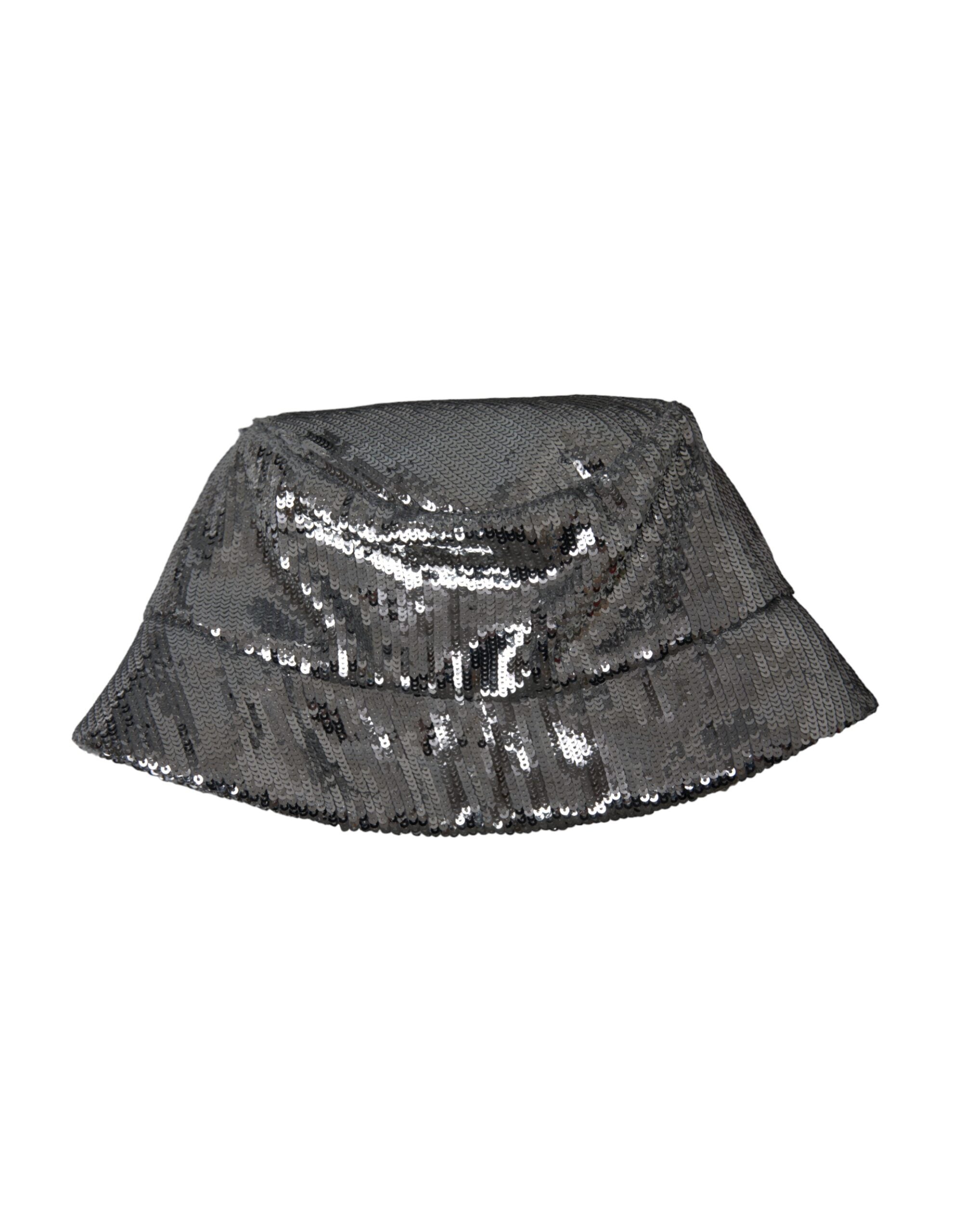 Cappello da pescatore da uomo in nylon con paillettes argento