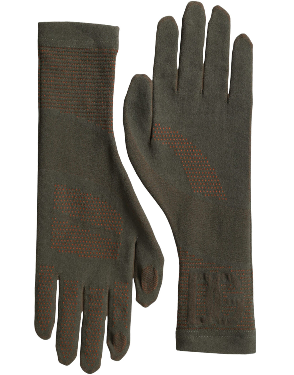 Braune Baumwollhandschuhe mit Stretchgewebe und Handgelenkslänge