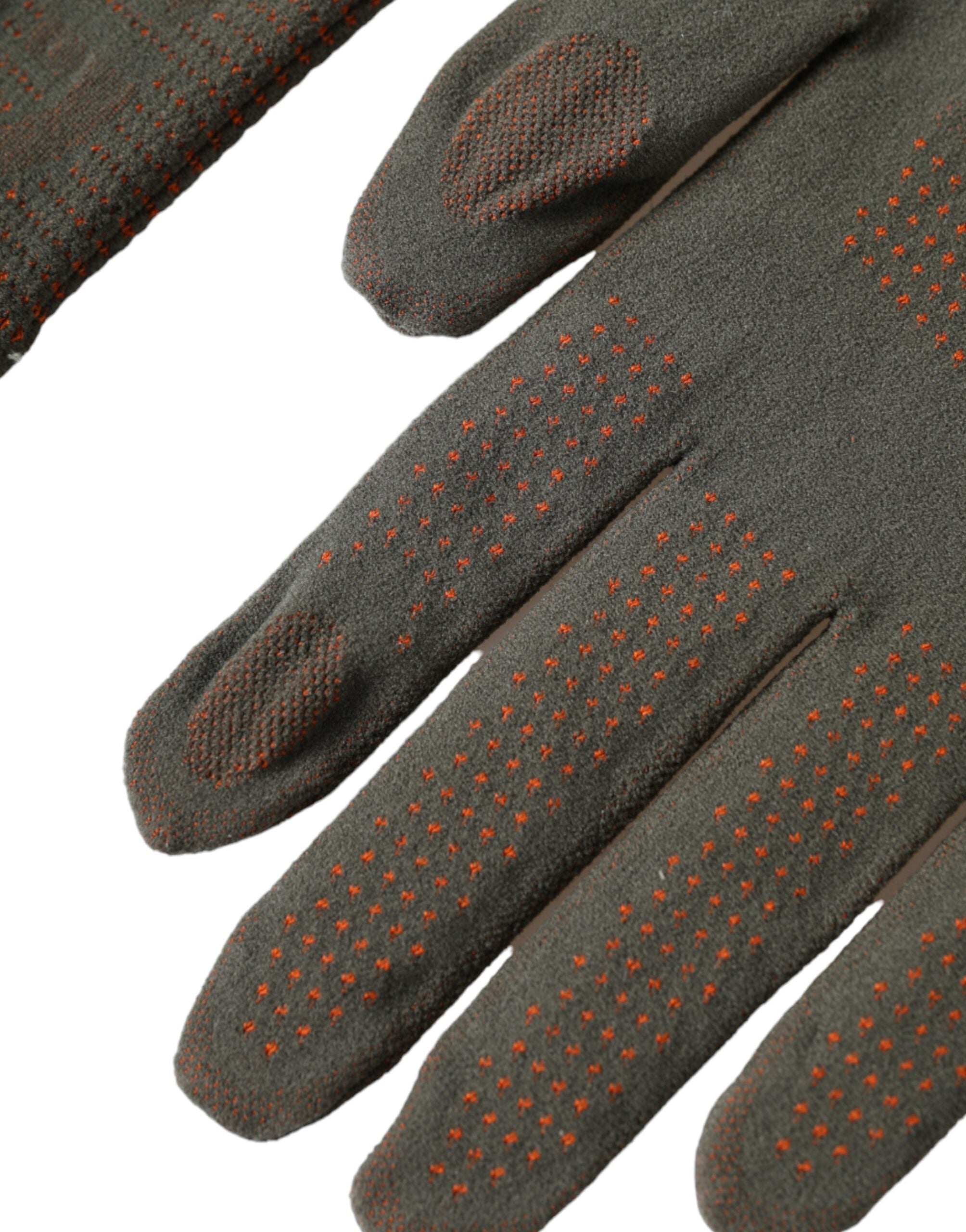 Braune Baumwollhandschuhe mit Stretchgewebe und Handgelenkslänge