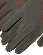 Braune Baumwollhandschuhe mit Stretchgewebe und Handgelenkslänge