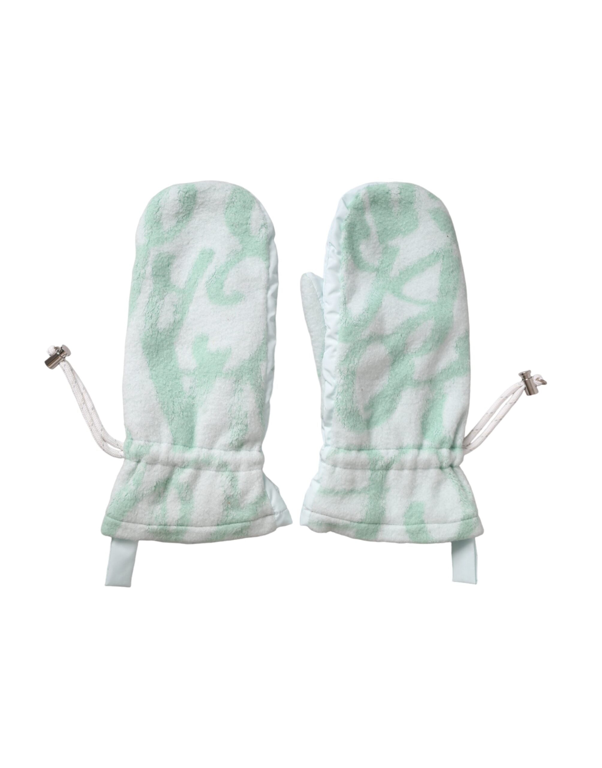 Weiße Nylon-Fleece-Fausthandschuhe, handgelenklang
