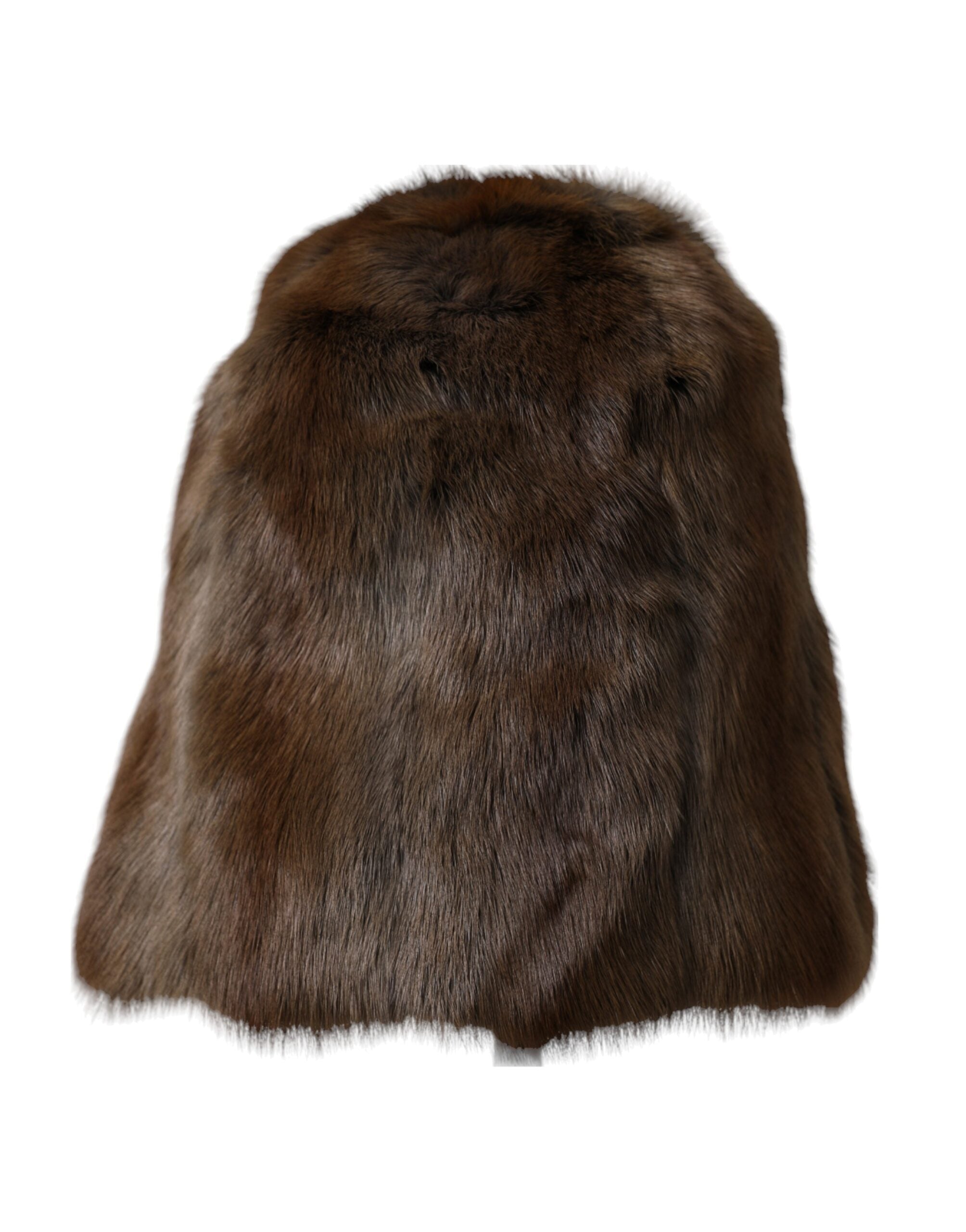 Brown Weasel Fur Women's Cashmere Hat Beanie
