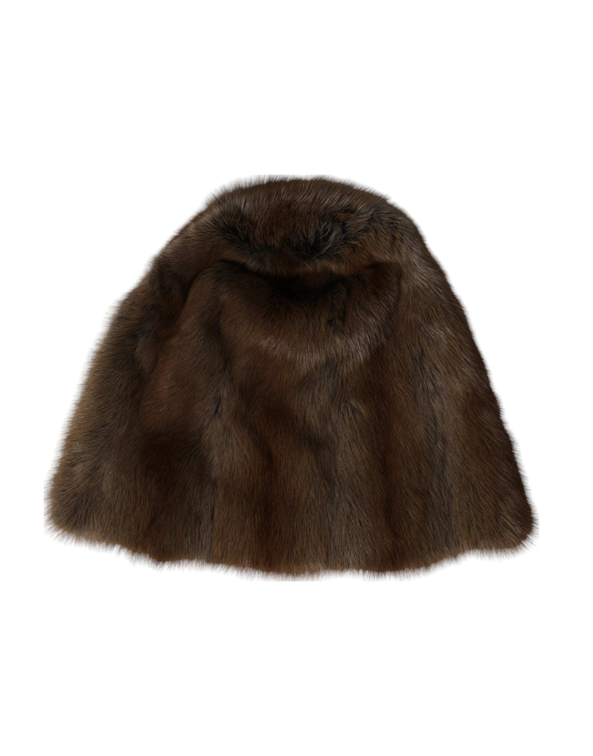Brown Weasel Fur Women's Cashmere Hat Beanie