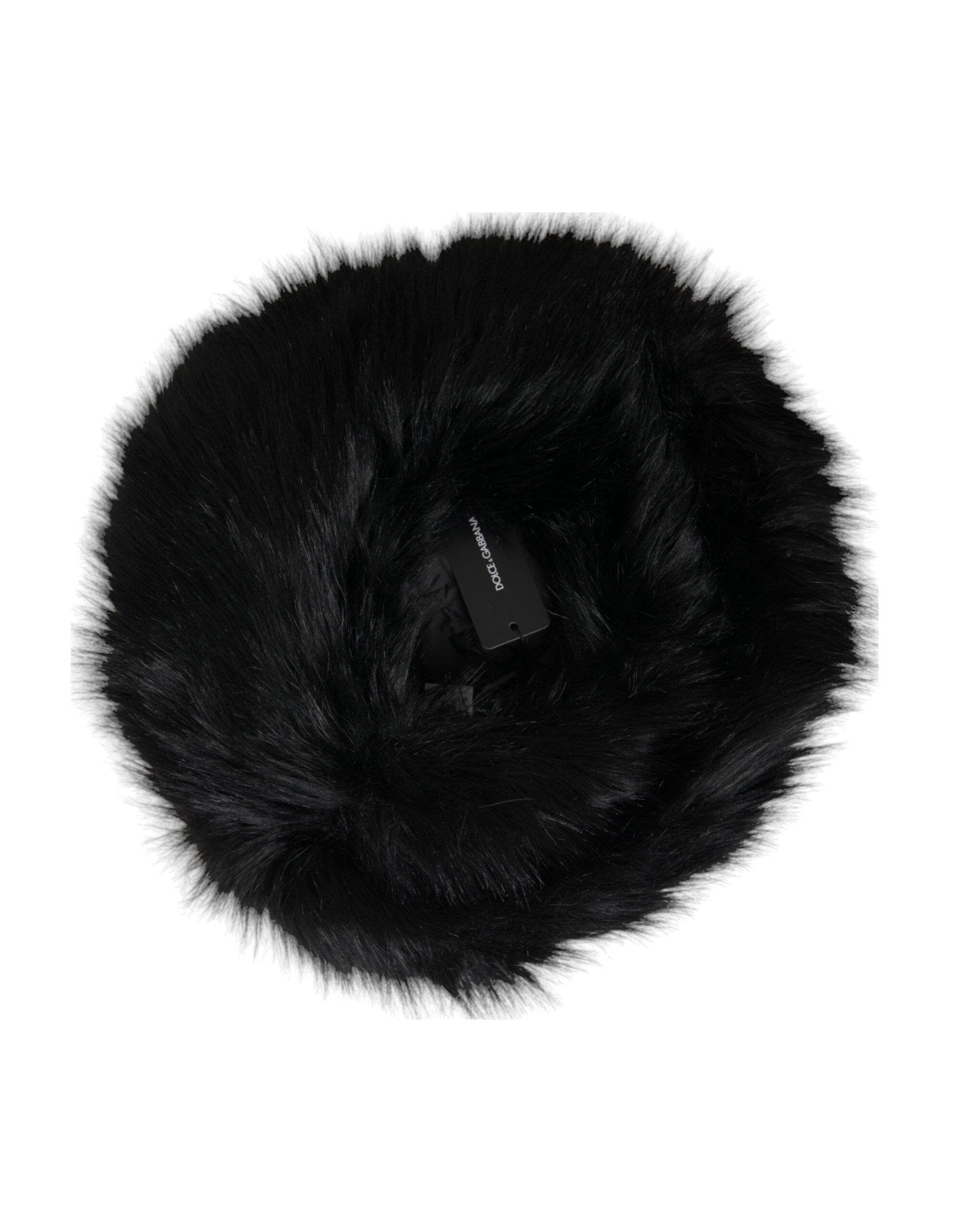 Black Faux Fur Women's Bucket Hat