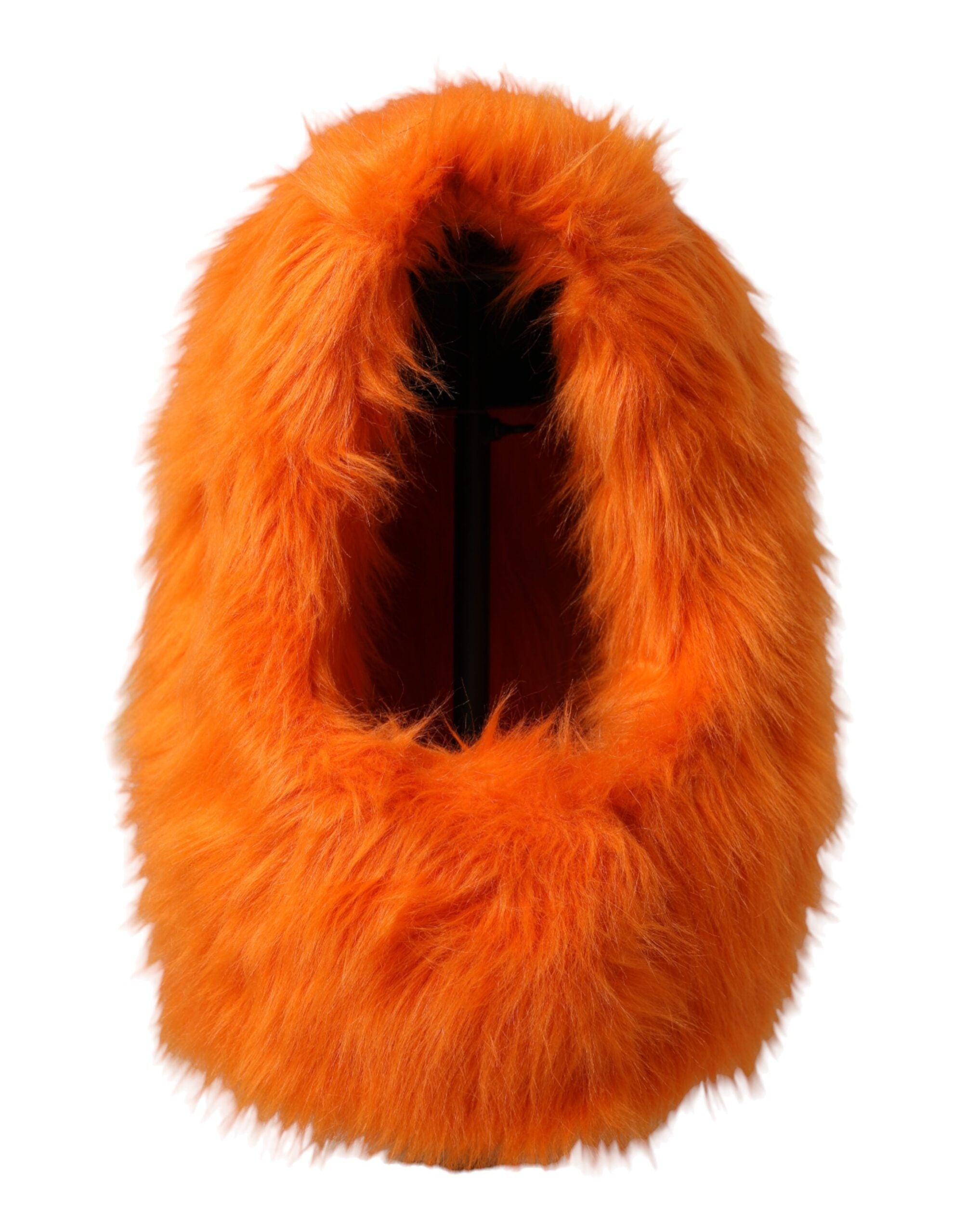 Orange Kunstpelz Ganzkopfwickel-Mütze