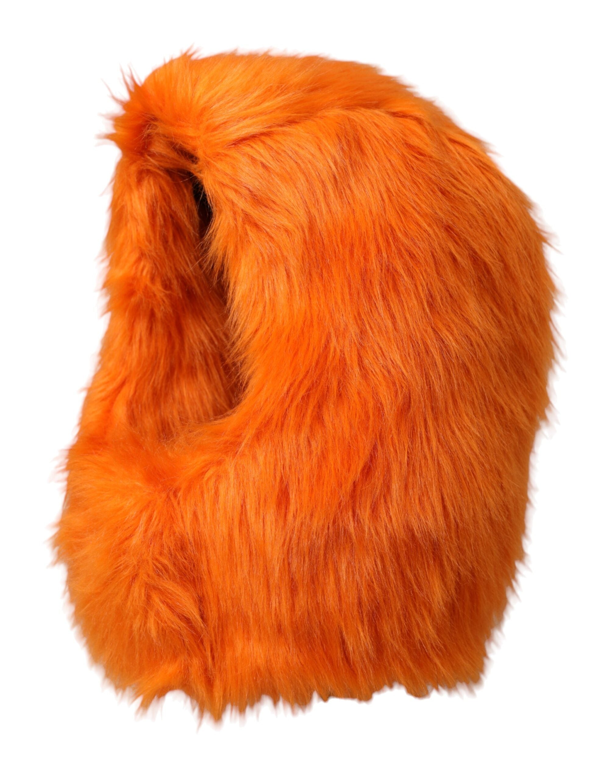 Orange Kunstpelz Ganzkopfwickel-Mütze