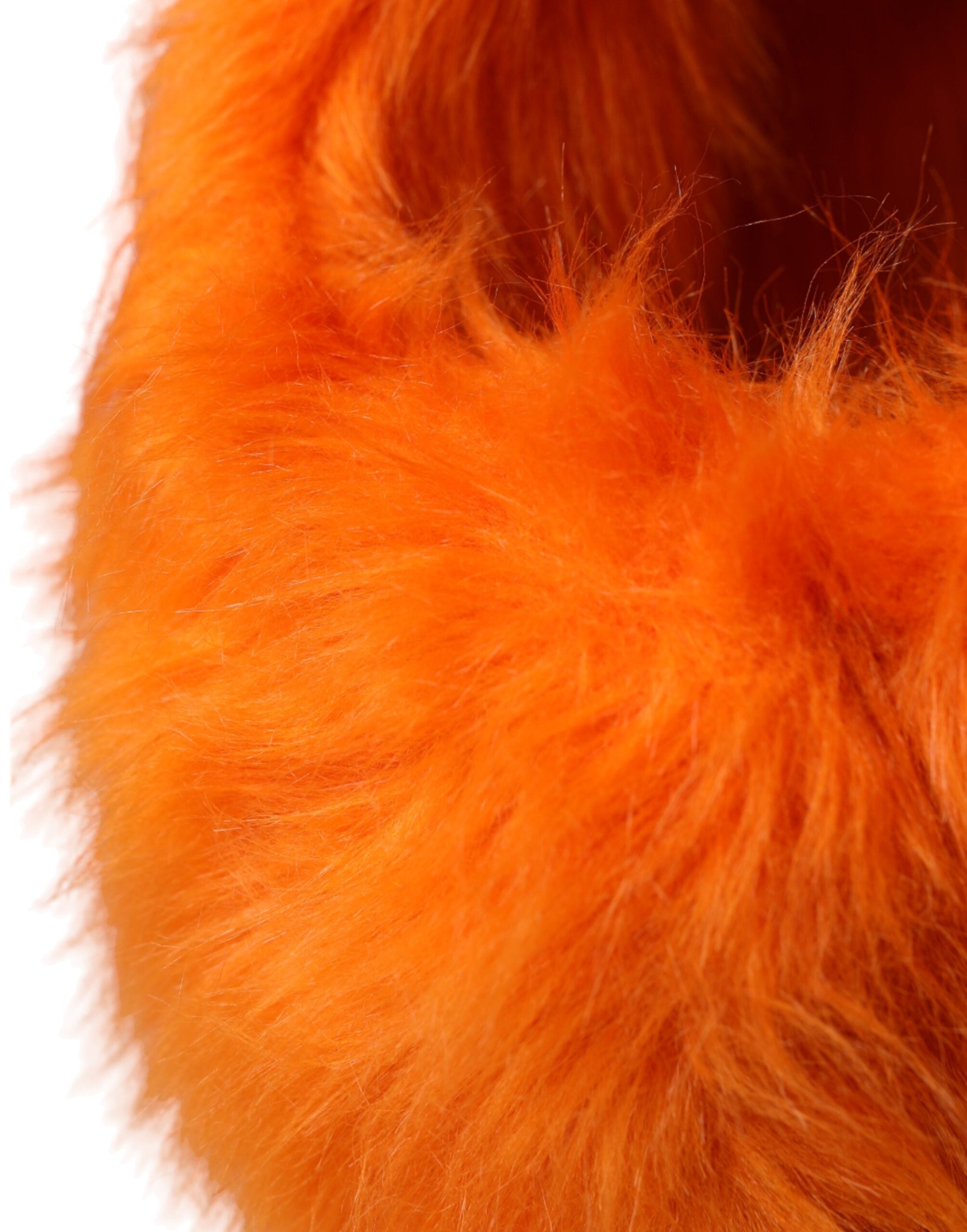 Orange Kunstpelz Ganzkopfwickel-Mütze
