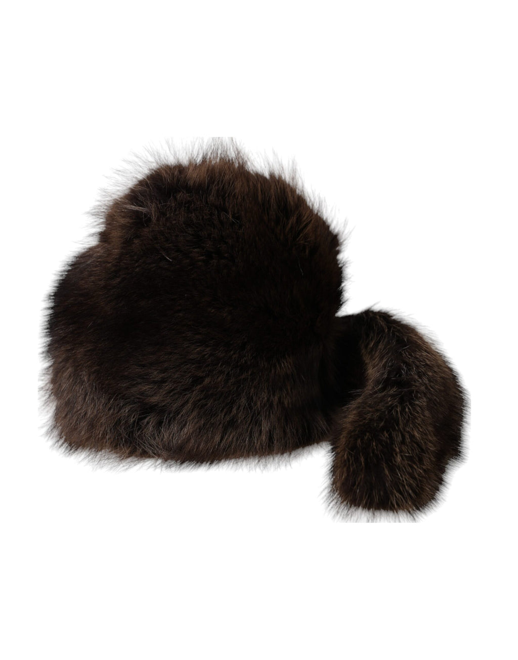 Damen-Bucket Hat aus braunem Waschbärfell