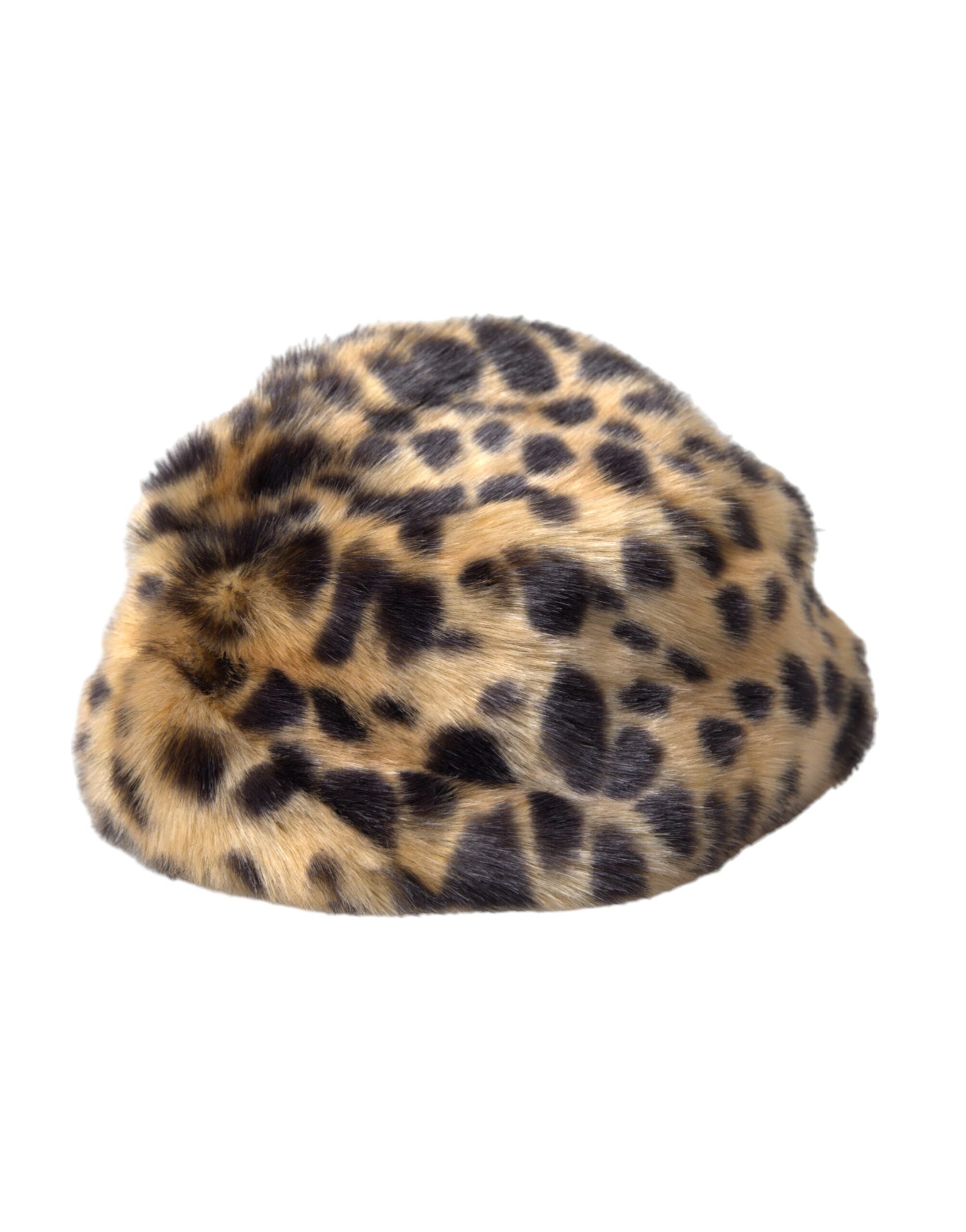 Damen-Fischerhut aus braunem Leopardenfell