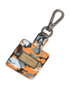 Multicolor-Camouflage-Print Leder-Logo-Metall-Airpods-Hülle