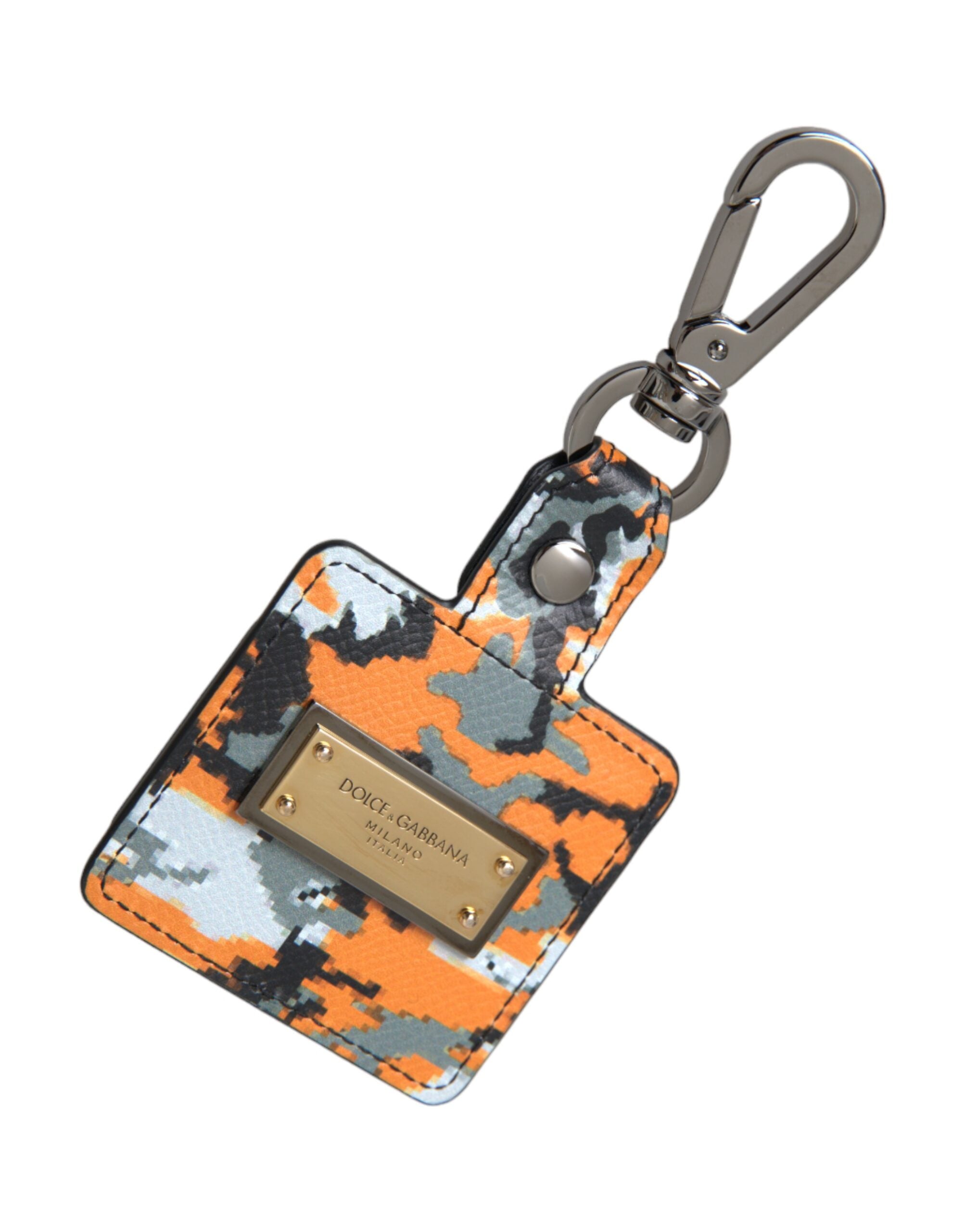 Multicolor-Camouflage-Print Leder-Logo-Metall-Airpods-Hülle