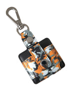 Multicolor-Camouflage-Print Leder-Logo-Metall-Airpods-Hülle