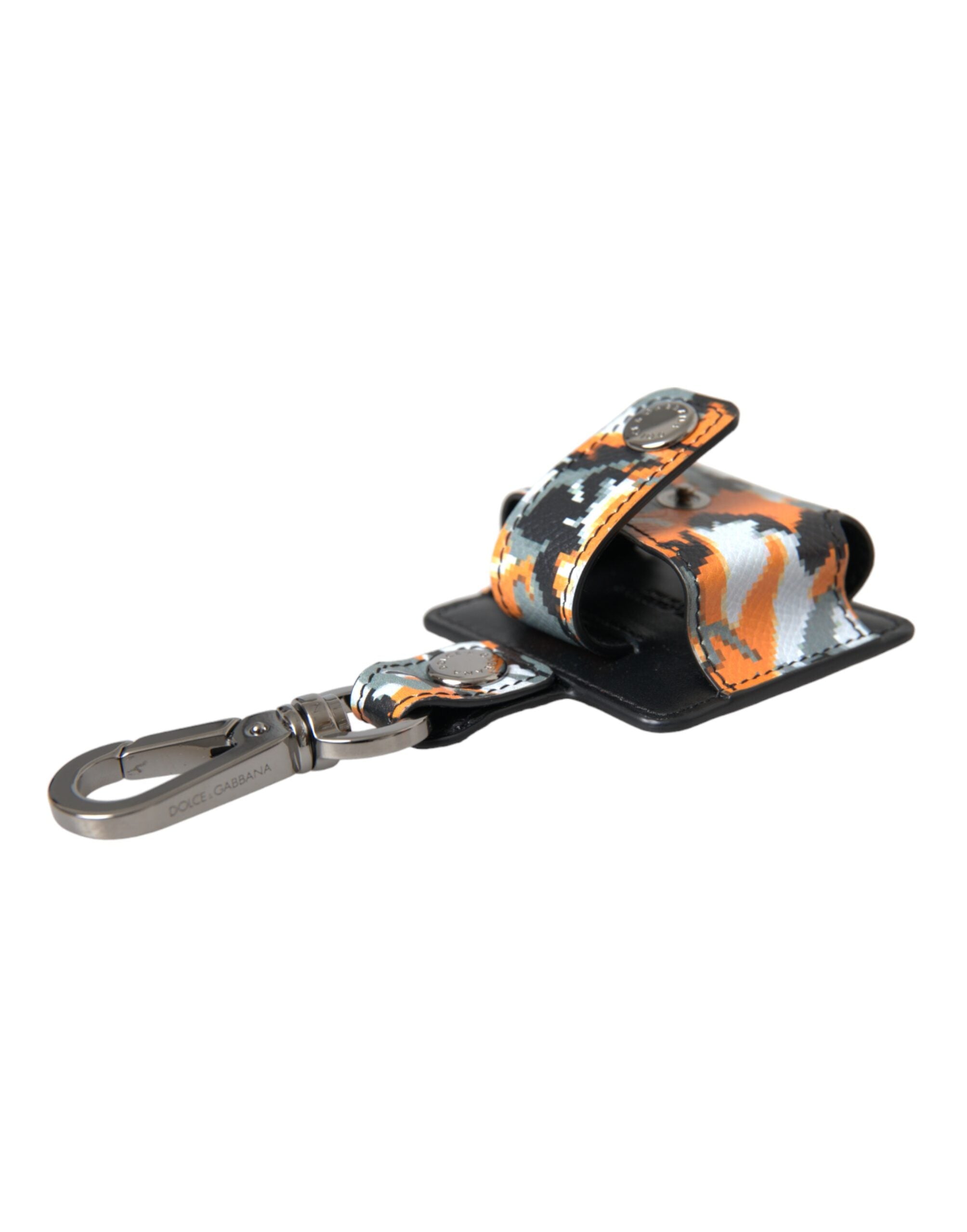 Multicolor-Camouflage-Print Leder-Logo-Metall-Airpods-Hülle