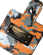 Multicolor-Camouflage-Print Leder-Logo-Metall-Airpods-Hülle