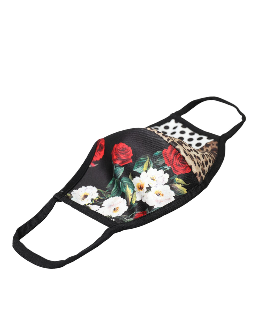 Mehrfarbige Leoparden-Blumen-Gesichtsmaske mit elastischem Ohrriemen