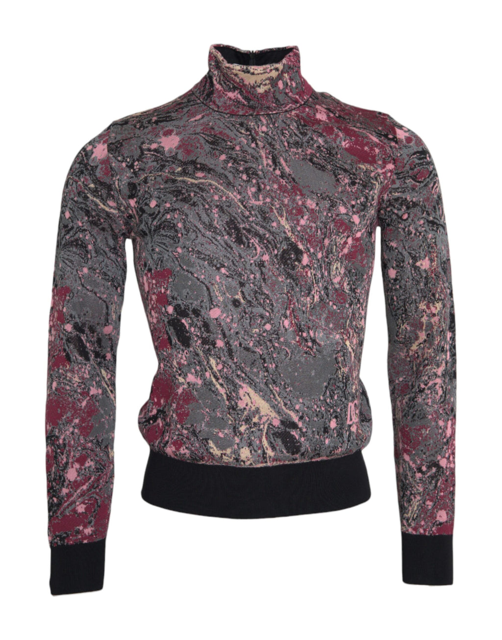 Multicolor Graphic Turtleneck Men's Sweater