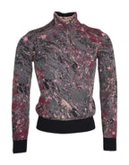 Multicolor Graphic Turtleneck Men's Sweater