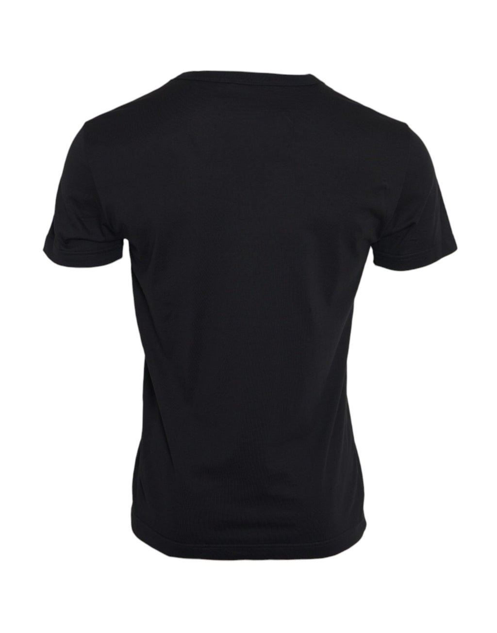 Schwarzes Baumwoll-T-Shirt mit kurzen Ärmeln und Silberkette