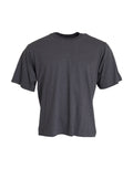 Graues Baumwoll-T-Shirt mit Rundhalsausschnitt und kurzen Ärmeln