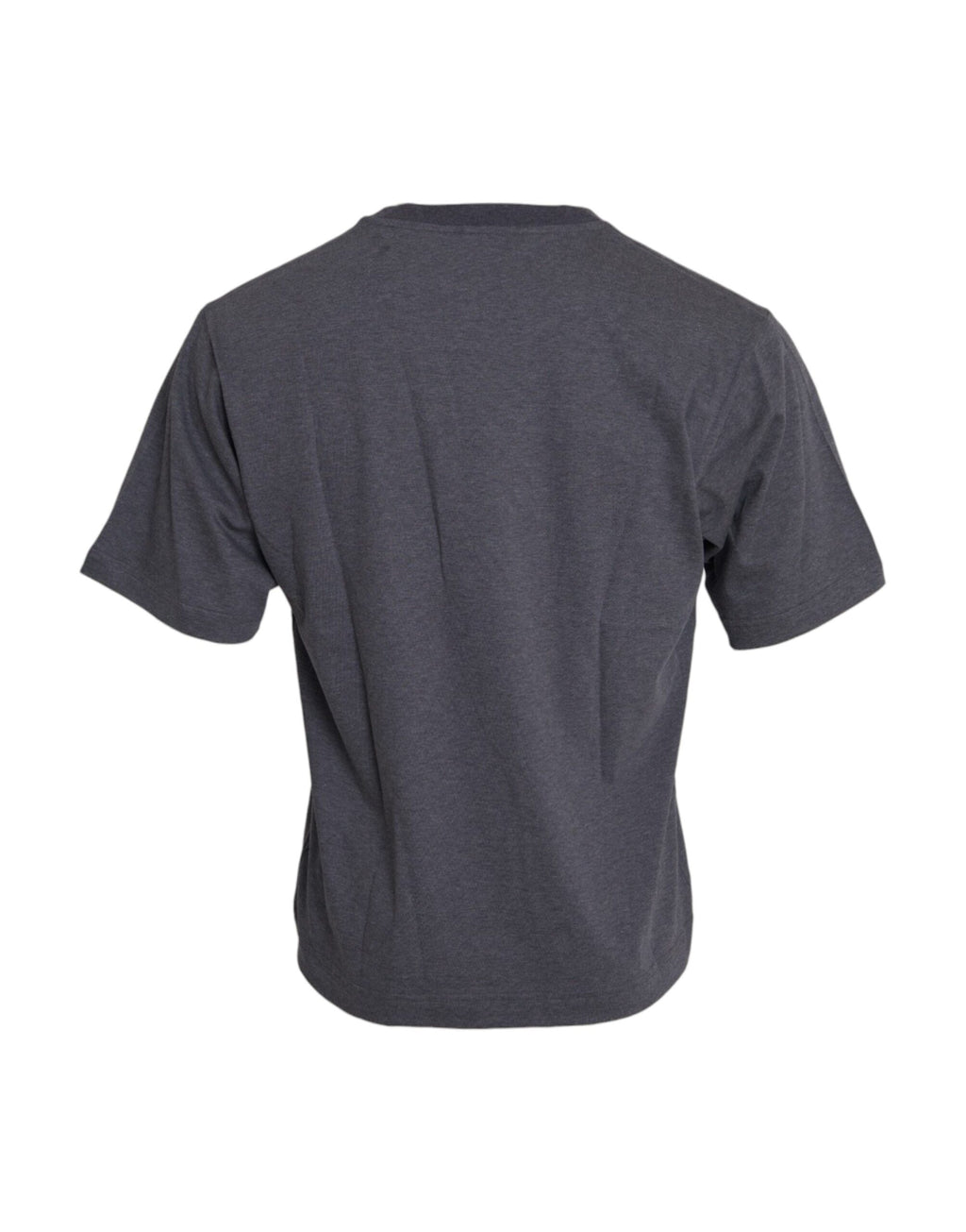 Graues Baumwoll-T-Shirt mit Rundhalsausschnitt und kurzen Ärmeln